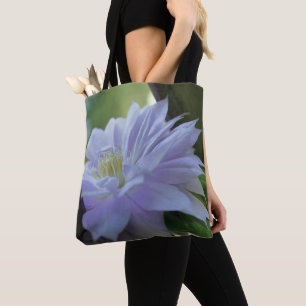 Bolso De Tela Clemátide Lavanda Flor Anidada En Enrejado