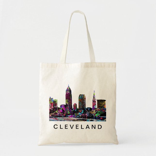 Bolso De Tela Cleveland, Ohio en graffiti (Frente)