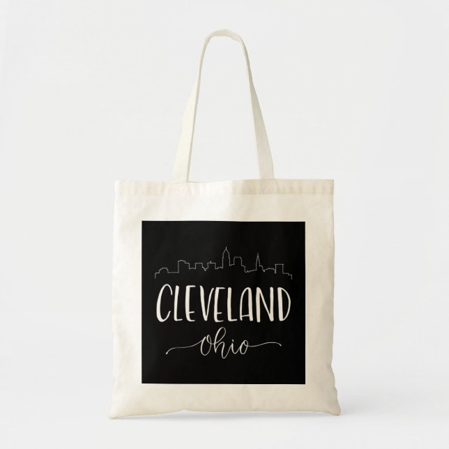 Bolso De Tela Cleveland Ohio Hoodie - Calligraphy Shirt (Frente)
