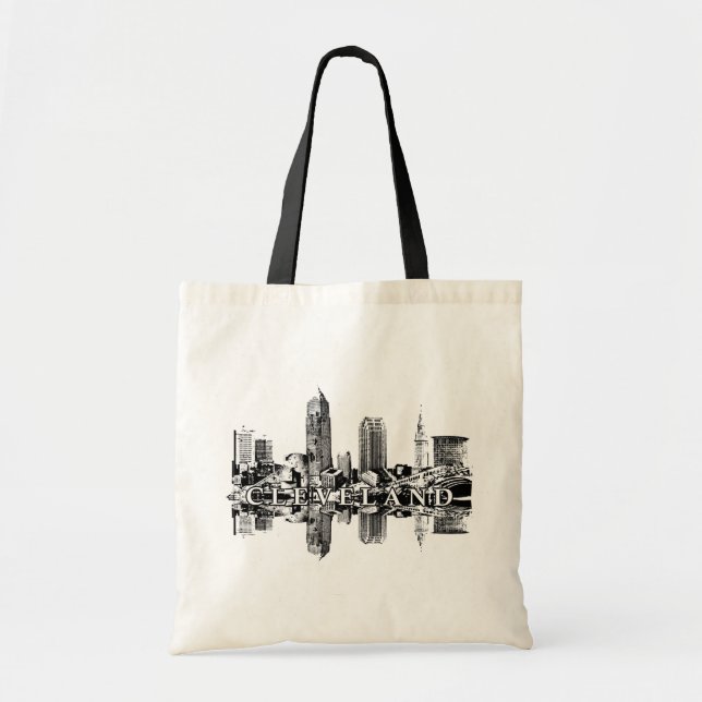 Bolso De Tela Cleveland, perfil de Ohio (Frente)