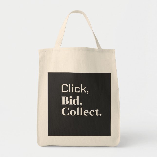 Bolso De Tela Click, Bid, Collect. Book  #ClickBidCollect (Frente)