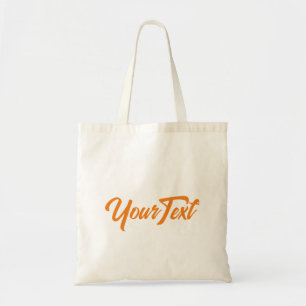 Bolso De Tela Cliente de plantilla de color de Naranja de texto