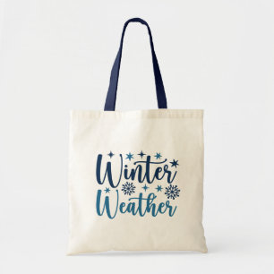 Bolso De Tela Clima de invierno - Tipografía de vacaciones nevad