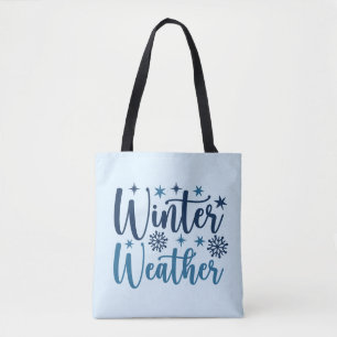 Bolso De Tela Clima de invierno - Tipografía de vacaciones nevad