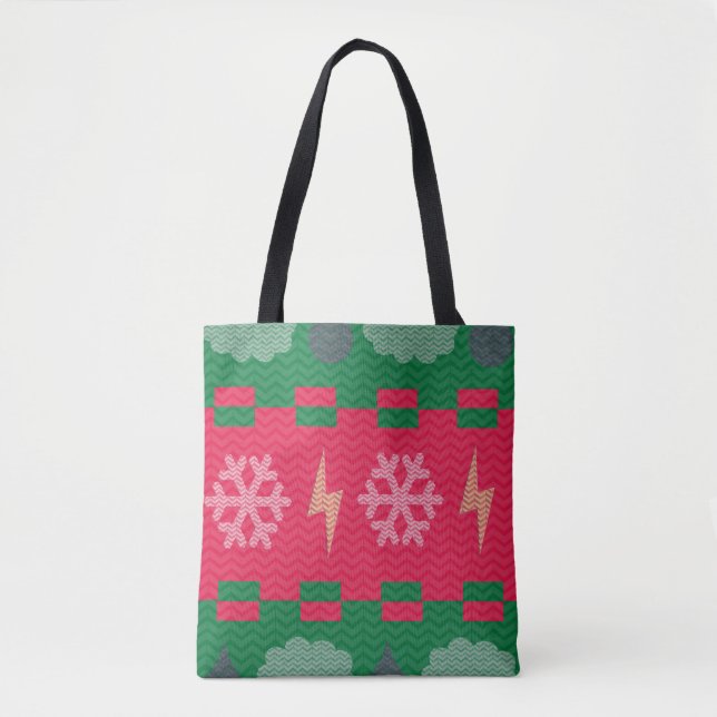 Bolso De Tela Clima de suéter Navidad Humor Diversión (Anverso)