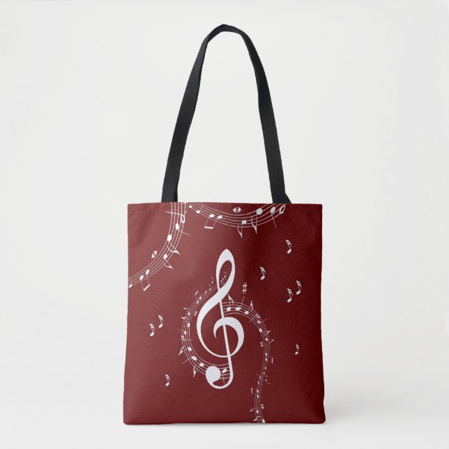 Bolso De Tela Climactic G Clef Music Red (Anverso)