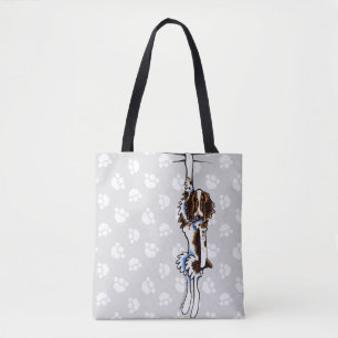 Bolso De Tela Clingy Hepy White Springer Spaniel