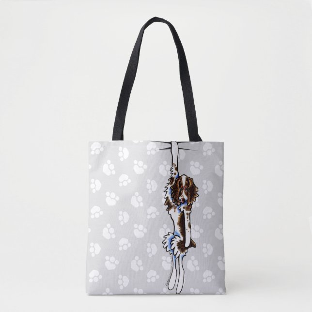 Bolso De Tela Clingy Hepy White Springer Spaniel (Anverso)