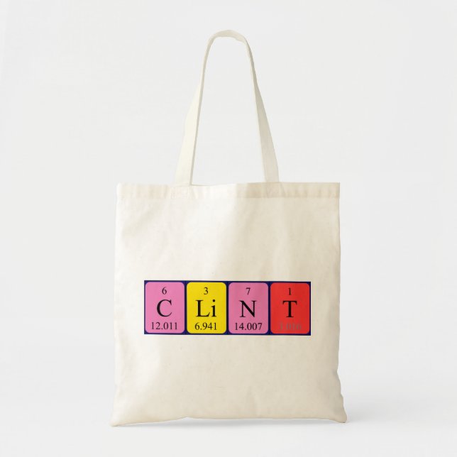 Bolso De Tela Clínica nombre de tabla periódica tote bag (Frente)