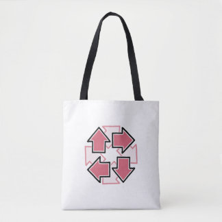 Bolso De Tela Clockwise Arrows Minimal Geometric Red