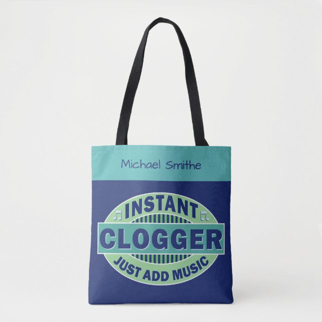 Bolso De Tela Clogger inmediato apenas añade nombre de encargo (Anverso)
