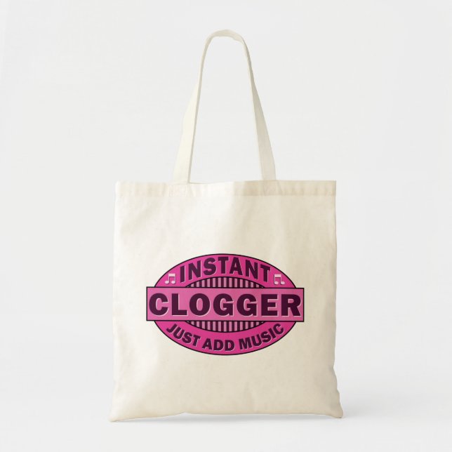 Bolso De Tela Clogger inmediato apenas añade rosa de la música (Frente)
