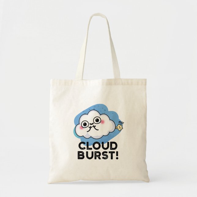 Bolso De Tela Cloud Burst Funny Cloud Fart Pun (Frente)