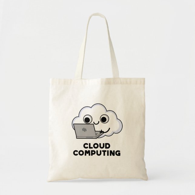 Bolso De Tela Cloud Computing Funny Computer Weather Pun (Frente)