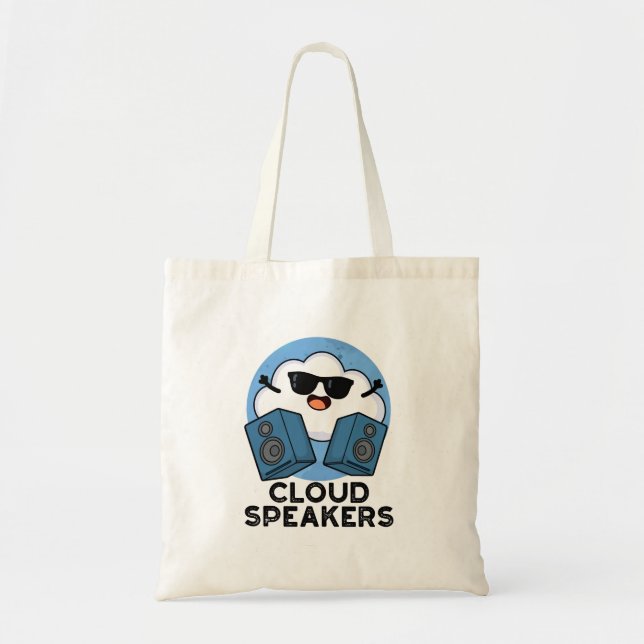 Bolso De Tela Cloud Speakers Funny Weather Pun (Frente)