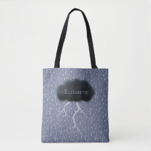 Bolso De Tela Cloud Thunder Thunder Cloud & Rain Personalizado B
