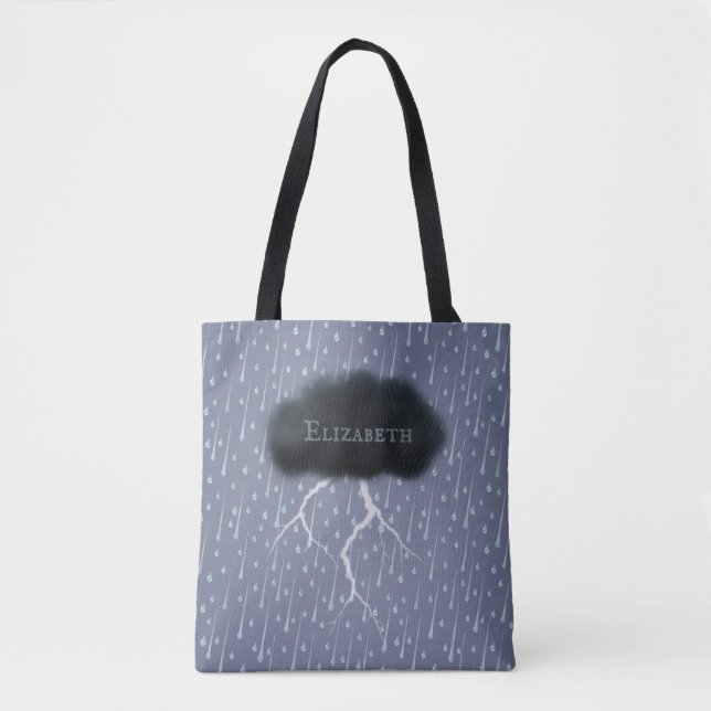 Bolso De Tela Cloud Thunder Thunder Cloud & Rain Personalizado B (Anverso)