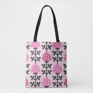 Bolso De Tela Clover estilo escandinavo floral vintage sin fisur