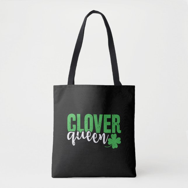 Bolso De Tela Clover Queen St Patricks Day (Anverso)