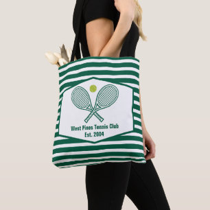 Bolso De Tela Club Campestre Personalizado de tenis de rayas ver