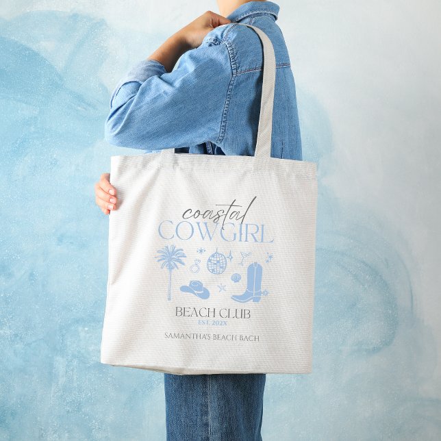 Bolso De Tela Club Coastal de Playa Cowgirl Bachelorette Favores (Coastal Cowgirl Bachelorette Favors Tote Bag)
