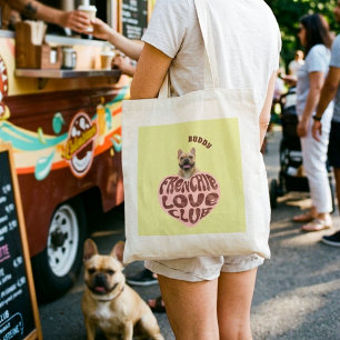Bolso De Tela Club de Amor de Perro Bulldog Francés con Foto y N