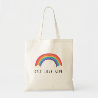 Bolso De Tela club de amor propio con arco iris lindo