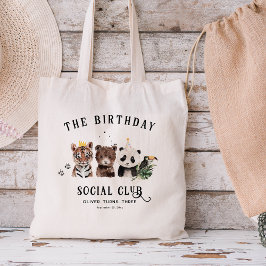 Bolso De Tela Club de Cumpleaños | Nombre de Niños Animales de l