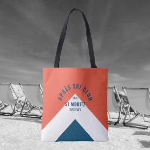 Bolso De Tela Club de esquí Après Red Navy estilo de invierno