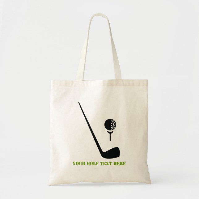 Bolso De Tela Club de golf y personalizado negro y verde (Frente)