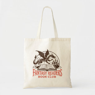 Bolso De Tela club de lectores de fantasía dragón y libro