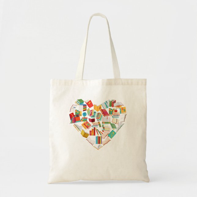 Bolso De Tela Club de lectura Libr Bibliotecario Lover Heart Sha (Frente)
