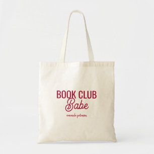 Bolso De Tela Club de Lectura Personalizado Negrita Rojo Bebé Am