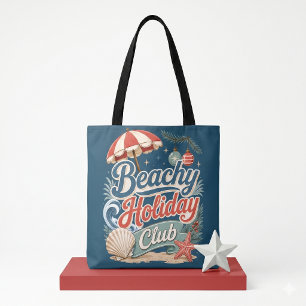 Bolso De Tela Club de Vacaciones Playeras Navidad Costera Retro