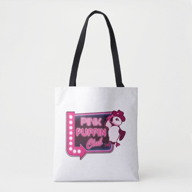 Bolso De Tela Club Pink Puffin (Anverso)