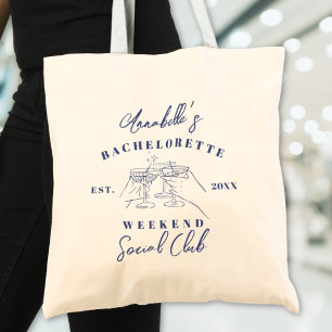 Bolso De Tela Club Social Fiesta de Soltera Preppy
