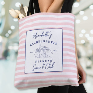 Bolso De Tela Club Social Fiesta de Soltera Preppy