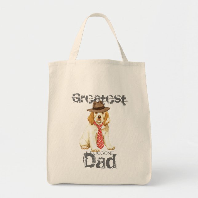 Bolso De Tela Clumber Spaniel Heart Dad (Frente)