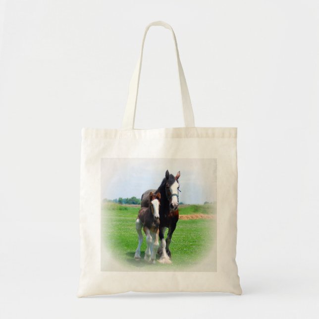 Bolso De Tela Clydesdale y potra (Frente)