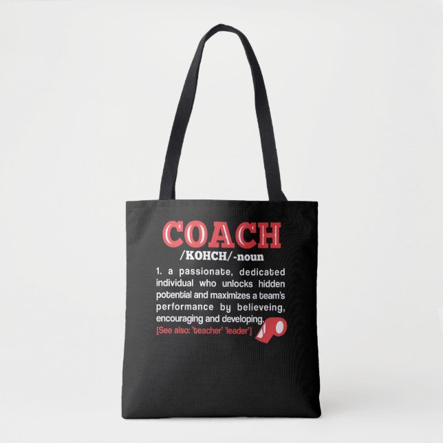 Bolso De Tela Coach Definition Funny Team Coaching (Anverso)