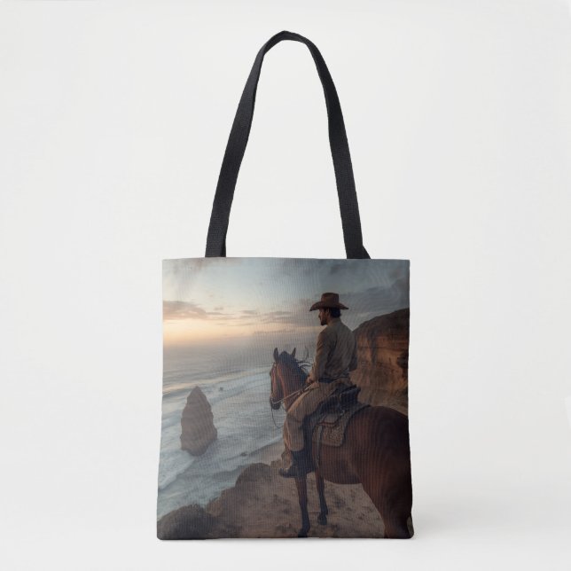Bolso De Tela Coastal Cliff Tote Bag - Seaside Western Design (Anverso)