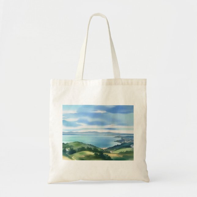 Bolso De Tela Coastal Watercolor Bag (Frente)