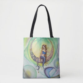 Bolso De Tela Cobalt Moon Mermaid Fantasy Art Tote Bag