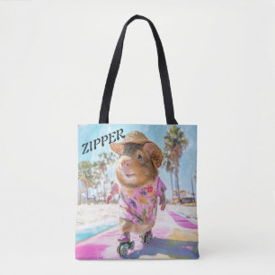 Bolso De Tela Cobaya Zipper en Rosa con Estilo y Sabor