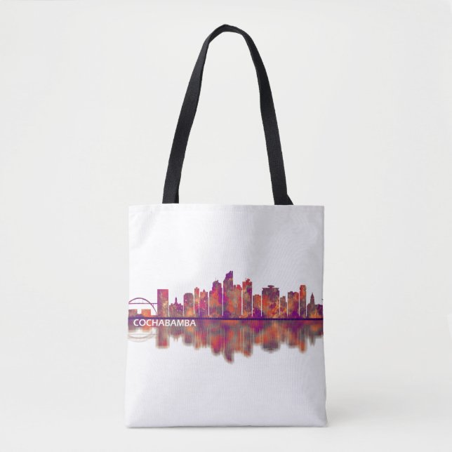 Bolso De Tela Cochabamba Bolivia Skyline (Anverso)