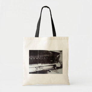 Bolso De Tela Coche blanco y negro