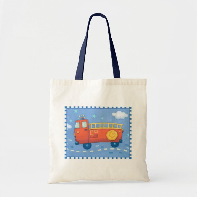 Bolso De Tela Coche de bomberos (Frente)