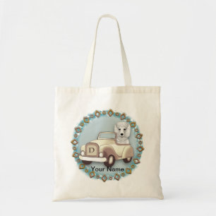 Bolso De Tela Coche de conducción de cangrejo blanco