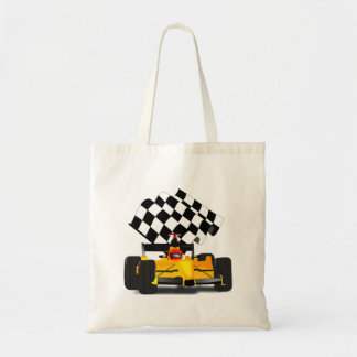Bolso De Tela Coche de raza amarilla con bandera verificada