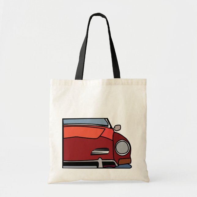 Bolso De Tela Coche rojo vintage (Frente)